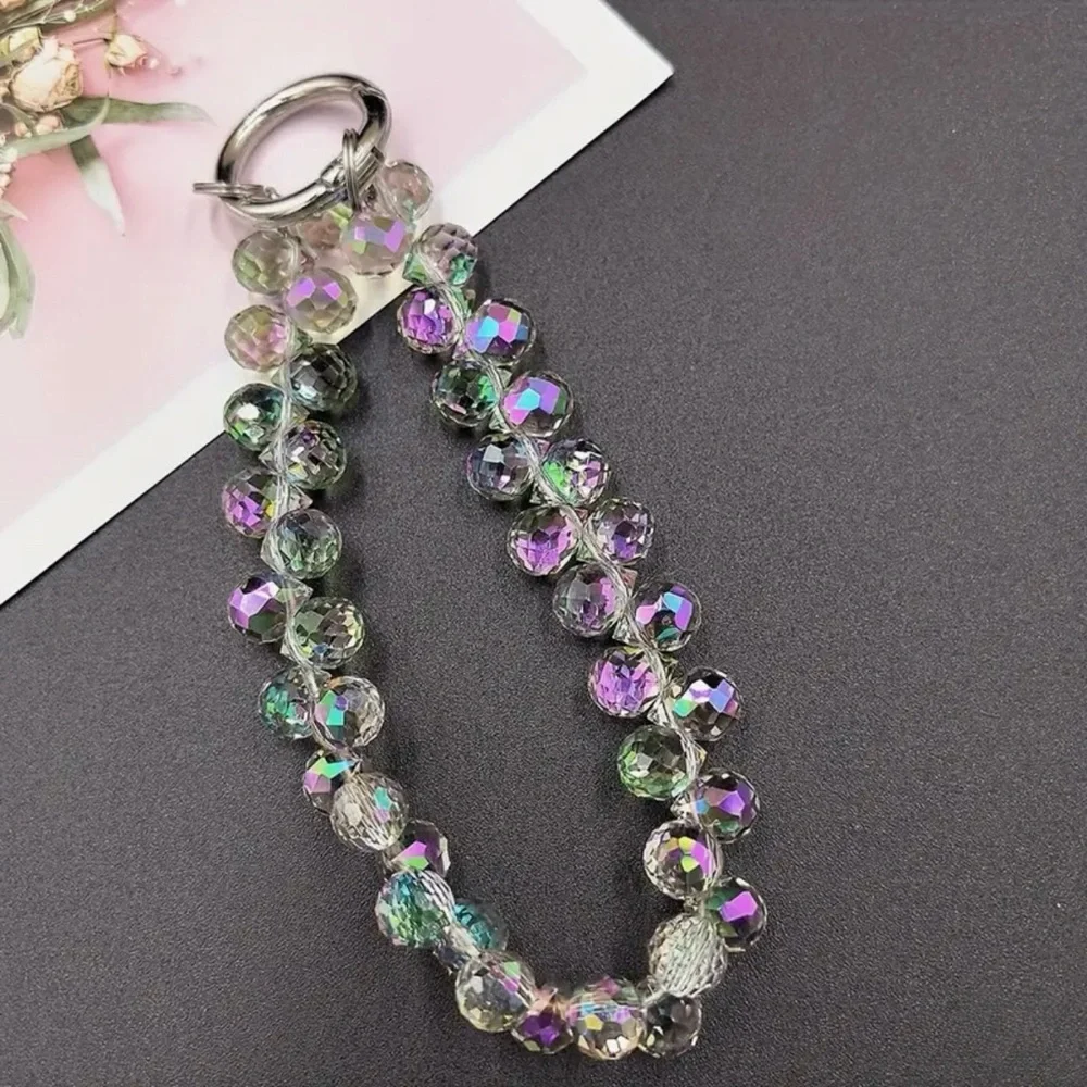 ✨Crystal Beaded Phone Wrist Strap/Keychain in Purple Twilight✨